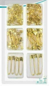 107 x verschiedene Sicherheitsnadeln gold klein mittel groß Nähen Basteln "schneller Versand" - Bild 1 von 1