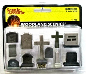 O Scale Woodland Scenics A2726 landschaftliche Akzente Grabsteine (11) Stck. - Bild 1 von 1
