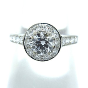 Auth VanCleef & Arpels Icone Pt950 Diamond JM008113 Ring #45 (US # 3 1/8)