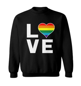 Love - Rainbow Heart LGBTQ Gay Lesbian Proud Pride Toddler Crewneck Sweater - Picture 1 of 8