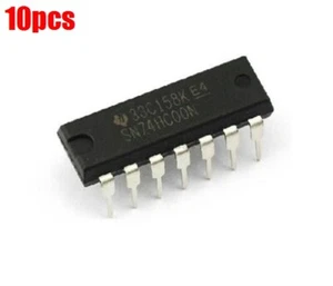 10Pcs 14-Dip Nand Gate SN74HC00N 74HC00N Quad 2-Input New Ic yc - Foto 1 di 2
