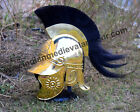 Roman Celtic brass helmet with black Plume Roman Armour costume For Reenactment 