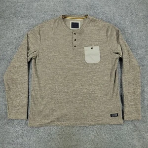 Suéter Nomad Para Hombre Marrón Grande Henley Tejido Bolsillo Parche Manga Larga Pullover - Imagen 1 de 16