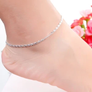 Caviglie Argento Sterling 925 Per Donna Bracciali Caviglia Sandali Piedi Nudi Gioielli - Foto 1 di 8