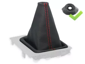 FOR MAZDA 6 GH 07-12 GEAR SHIFT BOOT GAITER GENUINE LEATHER STITCH RED - Foto 1 di 4