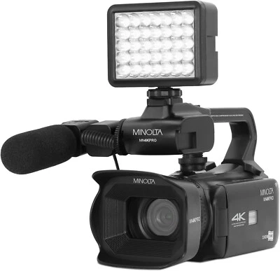 Minolta 64MP Autofocus Video Camera with Microphone & Video Light 4" Touchscreen - Image 1 of 4