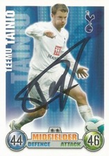 TEEMU TAINIO SIGNED TOTTENHAM 2007/2008 MATCH ATTAX TRADING CARD+COA