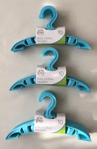 Blue Baby Nursery Hangers 30 Plastic Children Toddler Wardrobe Hanging Slim UK - Picture 1 of 3