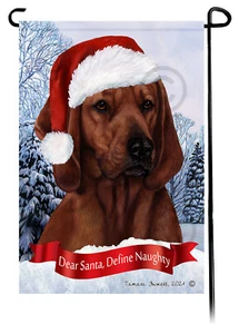 Dear Santa, Define Naughty Garden Flag - Redbone Coonhound 046B - Picture 1 of 1