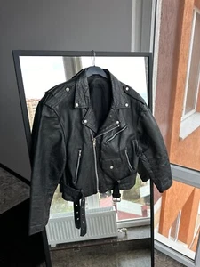 VTG Genuine Leather Heavy Moto Multipocket Jacket 90s - Picture 1 of 14