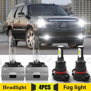 For 2007-2013 Cadillac Escalade EXT LED HID Headlight Bulbs Hi-Low + Fog light - Picture 1 of 19