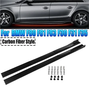 Extensión divisor de labios panel balancín divisor de falda lateral negro carbono para Honda Civic 78,7 - Imagen 1 de 11