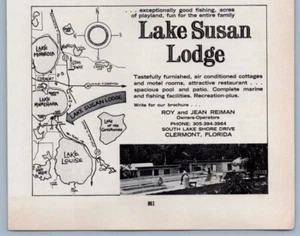 1965 Lake Susan Lodge Clermont Florida Printanzeige - Bild 1 von 2