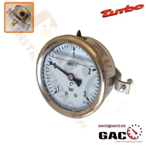 VACUOMETRO -1 a +3 Bar 63mm 1/4" TURBO PANELABLE GLICERINA MANOVACUOMETRO - Imagen 1 de 2