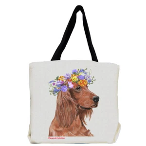 Irish Setter Dog with Flowers Tote Bag - Picture 1 of 1