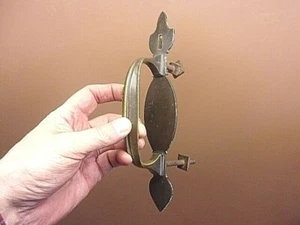 Vintage Ornate Decorative Brass Door Handle w/Backplate No Thumb Latch 14.2 Oz. - Picture 1 of 6