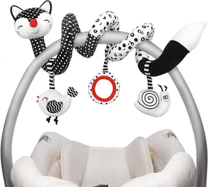 Spiral Plush Stroller Toy Set - Hanging Rattle & Activity Toys for Baby - Picture 1 of 9