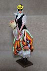 Grain Vintage 10? Tall Spanish Doll With Fruit Bowl Dress Stand Marin Fabricado