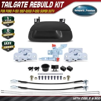 Kit de reconstrucción de herrajes de puerta trasera de metal con cable y varilla para Ford F-150 Heritage F-150 Foto 1 de 4