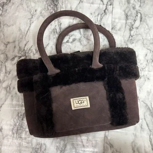 Borsa a mano UGG in pelliccia di mouton marrone borsa in pelle di pecora - Foto 1 di 7