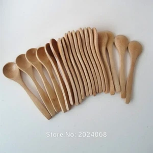 10PCS Wooden Round Spoon Ecofriendly Scoop Coffee Honey Tea Spoon Lightweight - Picture 1 of 3
