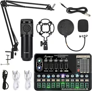 Home Studio Recording Kit Music Podcast Equipment Mixer Condenser Microphone NEW - Picture 1 of 6