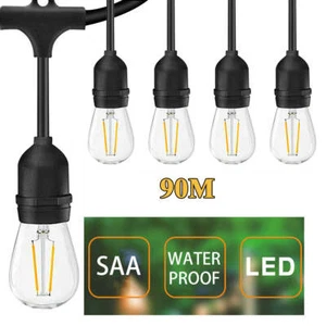 Elora Festoon String Lights 90m LED Outdoor Light Waterproof Xmas Wedding Party - Picture 1 of 21