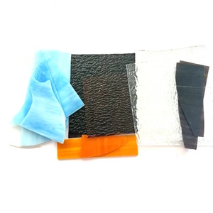 STAINED GLASS Sheet #3560 Medium Scrap 3 lbs Asst Shapes Colors Mosaics Crafts - Picture 1 of 7