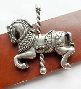 Retired Large James Avery Carousel Horse Brooch Pin NICE! - Picture 1 of 3