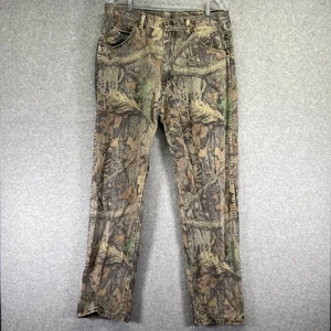 Wrangler Jeans Mens 35x32 Green Advantage Camouflage Hunting Outdoor Workwear - Picture 1 of 7