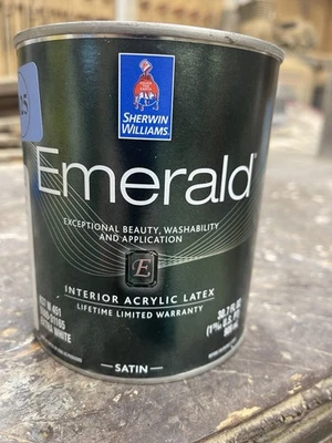 Pintura a base de agua de látex interior esmeralda Qt Sherwin Williams/satinado/blanco extra Foto 1 de 2