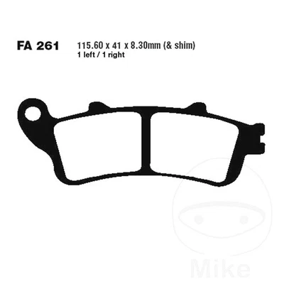 EBC Brake Pads Sintered EPFA front EPFA261HH 1 Fits Honda VTX 1800 C 2001-2006 - Imagem 1 de 4