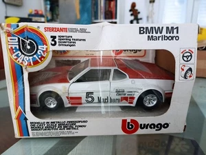 BMW M1 BURAGO MARLBORO 1/24 DIE CAST STERZANTE CON SCATOLA ORIGINALE - Foto 1 di 10