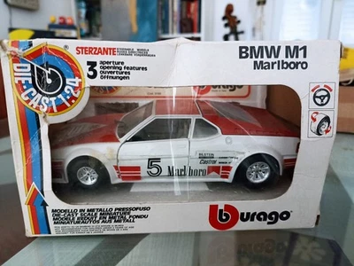 BMW M1 BURAGO MARLBORO 1/24 DIE CAST STERZANTE CON SCATOLA ORIGINALE - Immagine 1 di 4
