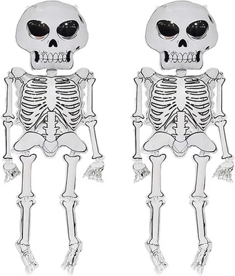 Globos de aluminio de Halloween esqueleto extra grande de 62" para decoración de fiesta fantasma espeluznante Foto 1 de 4