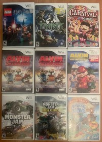 Nintendo Wii Family Bundle - 3 Wii Remotes, 3 Nunchucks, TMNT LEGO Harry Potter