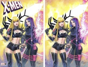 (Paquete de 2) X-Men #7 Exclusiva Variante Virgen y Comercio 2024 Psylocke & Magik - Imagen 1 de 15