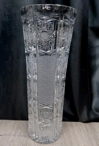 12" VASE Corset, American Brilliant Period Cut Glass Crystal - Picture 1 of 12