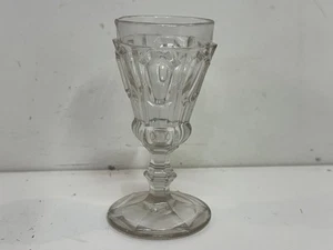 Antique EAPG Flint Clear Wine Glass with Framed Oval Decorations - Picture 1 of 15