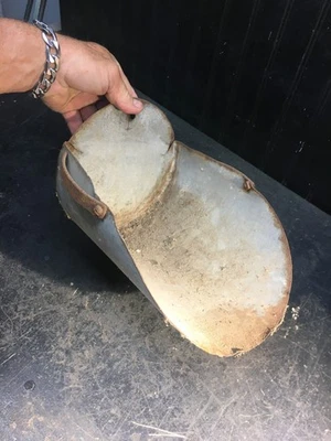 Vintage Galvanized Metal Grain Farm Feed Scoop  11" Tall 8-1/2" Wide - Image 1 of 4