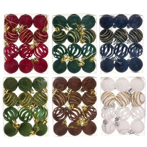 12pcs/Set 4CM Christmas Spheres Velvet Christmas Tree Props Christmas Party - Picture 1 of 18