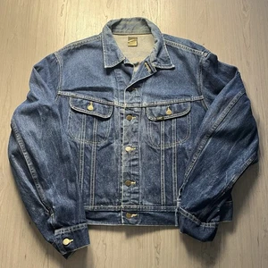Vintage 70s 80s Lee Riders Denim Trucker Jacket 153438 USA Size 50 Large - Bild 1 von 8