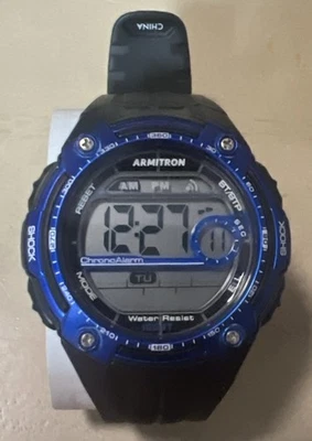 Armitron Watch Men Digital Chronograph Sports Black With Blue🌟🌸🌺🌟🌸🌺 - image 1 of 4