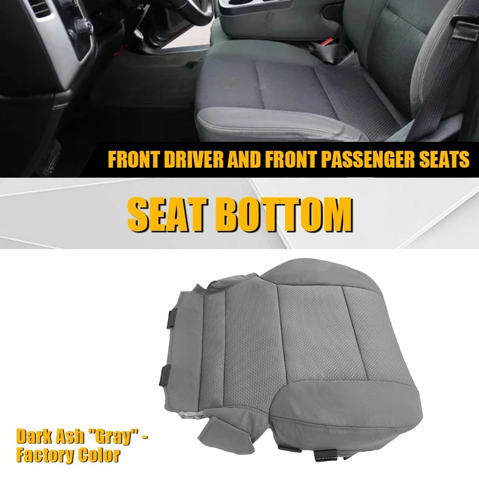 Cubierta de asiento inferior de tela para conductor para Chevy Tahoe Silverado Yukon GMC gris 2014-19 Foto 1 de 4