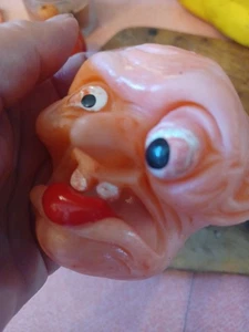 Vintage Tobar Flexiface Gross out Ugly 1980s Finger Hand Puppet Mad Balls KO - Bild 1 von 4