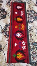 Suzani wall hanging Vintage Uzbek handmade embroidery 345x45 cm 136"x18"  D-1A