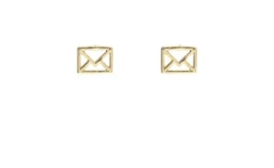 $45 Ted Baker Gold Tone Love Letter Stud Earrings A216 - Picture 1 of 7