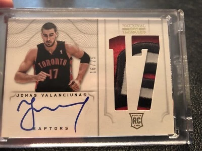 National Treasures Valanciunas 3 Color Auto Logo Patch Rc 16/25 Number Piece - Image 1 of 3