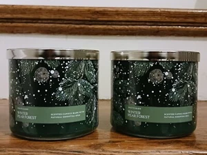 BATH AND BODY WORKS 3 VELAS MECHA NAVIDAD INVIERNO BOSQUE PERAL LOTE DE 2 NUEVAS - Imagen 1 de 4