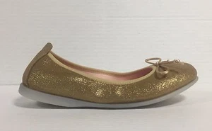 GIOSEPPO Ballet Flats Girl Woman Leather Glitter Gold with Bow Markova - Imagen 1 de 5